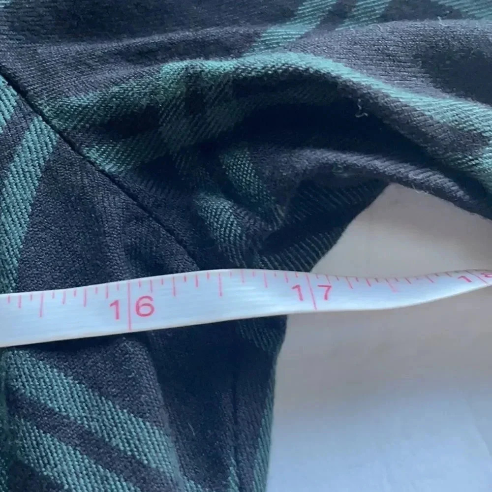 Madewell Wrap-Front Shirt in Palma Plaid Long sleeved Navy & green Size XS - Picture 7 of 11